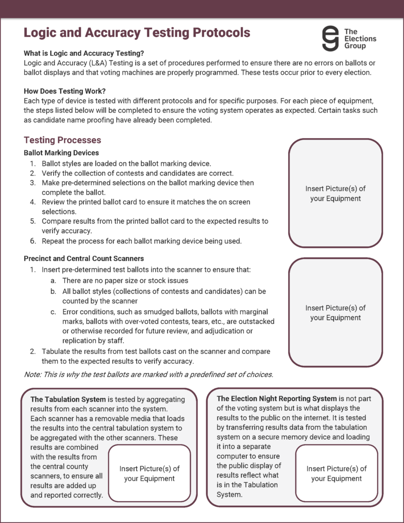 Logic and Accuracy Protocols - Elections Group